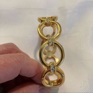 Gold Rhinestone Clip On Bracelet